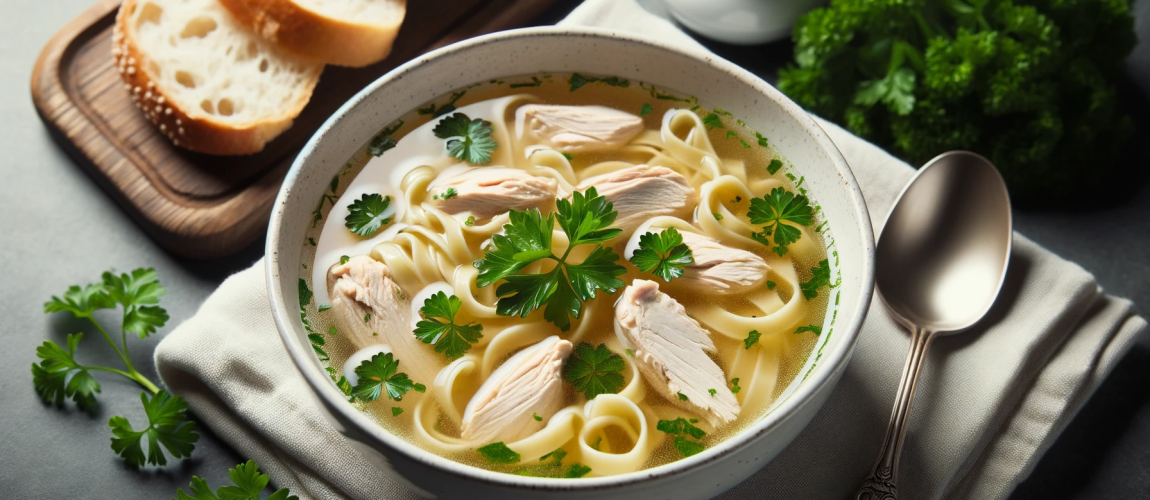 traditional chicken soup recipe with noodles - perfect winter heartwarming recipe